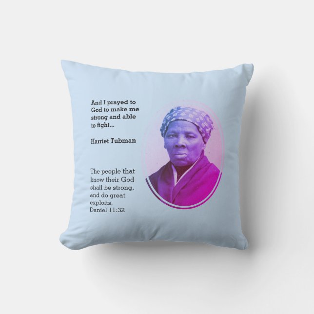 Modern HARRIET TUBMAN Quote Cushion (Front)