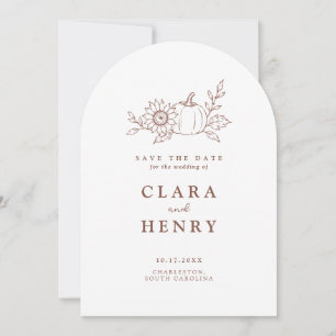 Modern Harvest Arched Save the Date Invitation