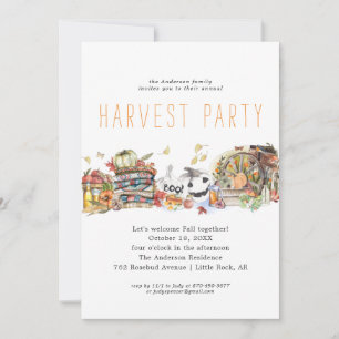 Modern Harvest Dinner Party Invitation