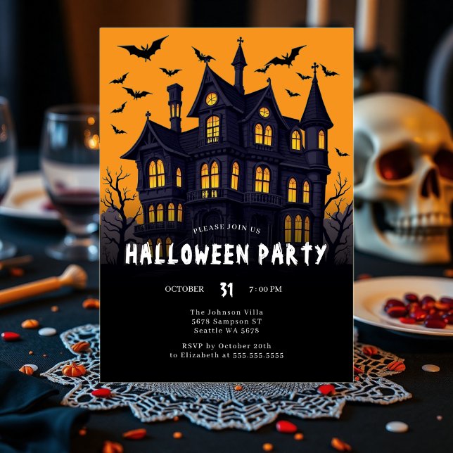 Modern Haunted House | Halloween Party Invitation (Creator Uploaded)