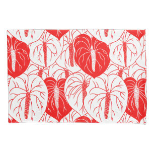 Modern Hawaiian Anthurium print pattern Pillowcase