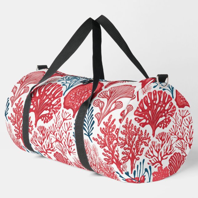 Modern hawaiian print duffle bag (Left Corner)