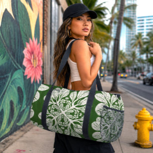 Modern hawaiian print duffle bag