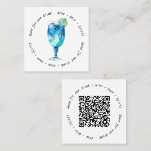 Modern Hawaiian QR Corporate Event Drink Voucher  Square Business Card
