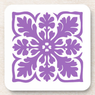Modern Hawaiian Quilt Royal Purple Island Hawaii Coaster