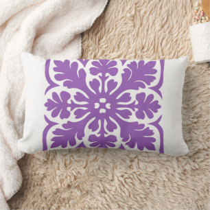 Modern Hawaiian Quilt Royal Purple Island Hawaii Lumbar Cushion