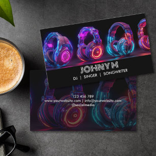 Modern Headphones DJ Songwriter Music Singer Business Card