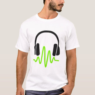 Modern Headphones with Soundwave Graphic – Music T-Shirt