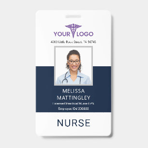 Modern Health Business Logo Employee Photo ID Badge