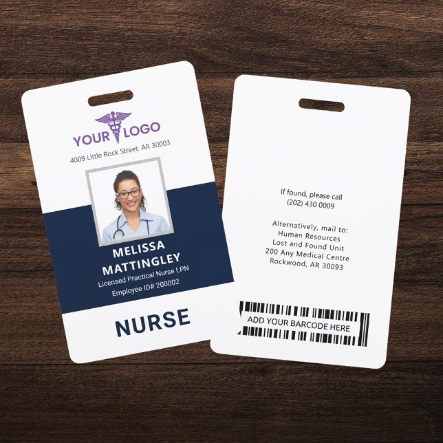 Modern Health Company Employee Logo and Photo ID Badge (Creator Uploaded)