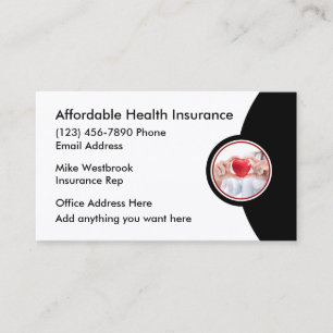 Modern Health Insurance Rep Business Cards