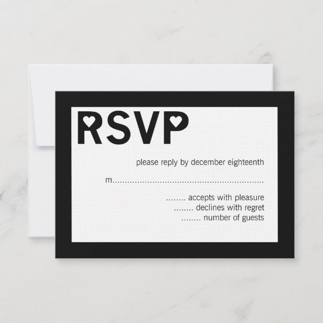 Modern Heart Ampersand Wedding RSVP Cards (Front)
