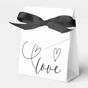 Modern Heart Black & White Love Minimal Wedding Favour Box