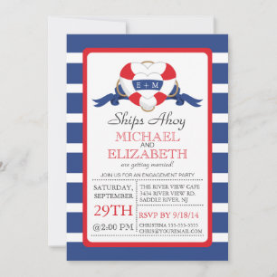Modern Heart Buoy Engagement Party Announcement