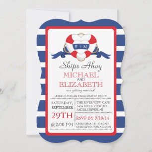Modern Heart Buoy Engagement Party Announcement