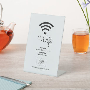 Modern Heart Business Wifi Password Welcome Sign