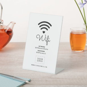 Modern Heart Business Wifi Password Welcome Sign