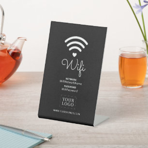 Modern Heart Business Wifi Password Welcome Sign