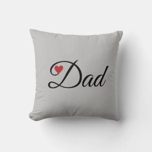 Modern Heart Dad on Silver Grey Cushion