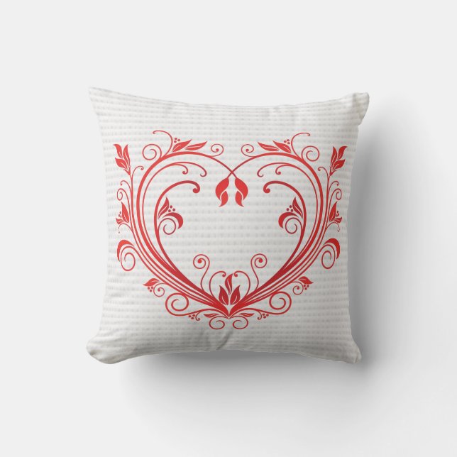 Modern Heart Designer Throw Pillow (Front)