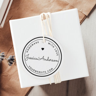 Modern Heart Handmade with Love Craft DIY Product Favour Tags