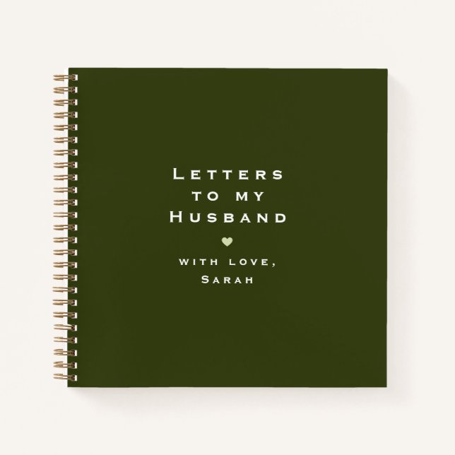 Modern Heart Illustration Letters to My Husband  Notebook (Front)