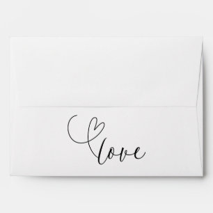 Modern Heart Love Minimal Wedding Envelope