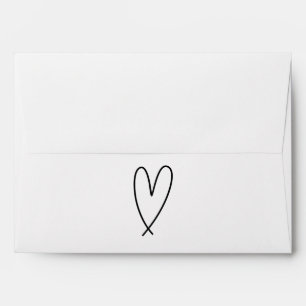 Modern Heart Love Minimal Wedding Envelope