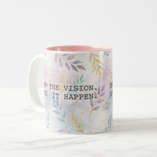 Modern Heart Motivational Quote Typography Two-Tone Coffee Mug