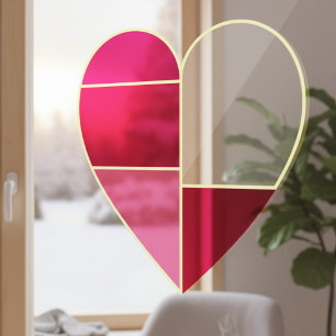 Modern Heart Panel Window Decal for Valentines Day