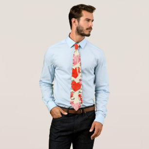 Modern Heart Pattern with Script Background (12) Tie