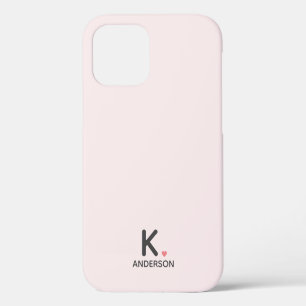 Modern Heart Personalised Name Pink Girly Cute iPhone 12 Case