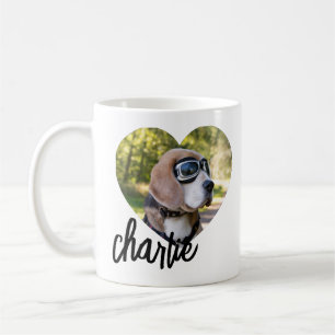 Modern Heart Pet’s Photo Name Coffee Mug