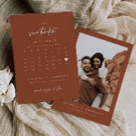 Modern Heart Save The Date Calendar Photo Card<br><div class="desc">This minimal and modern save the date wedding announcement photo card is the perfect way to inform your friends and family of your upcoming wedding. To move the heart to your wedding date,  select the 'edit using design tool' button.</div>