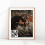 Modern Heart Script Photo Honeymoon Fund Wedding Poster<br><div class="desc">This cool poster would make a great addition to your wedding supplies! Easily add your own details by clicking on the "personalise" option.</div>