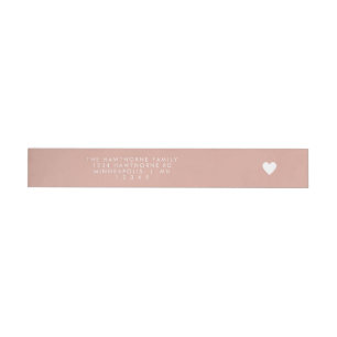 Modern Heart Send Love Minimal Blush Pink Address Wraparound Address Label