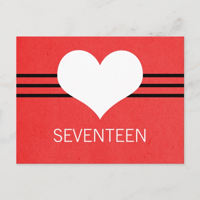 Modern Heart Table Number Postcard, Red Postcard (Front)