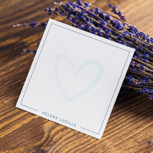 Modern Heart Watermark Simple Note Card