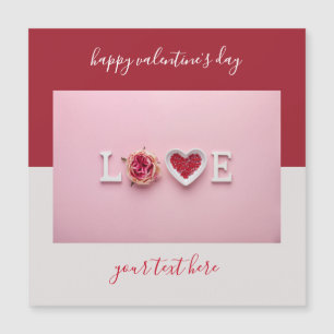 Modern Hearts Colorblock Valentine Magnetic Card