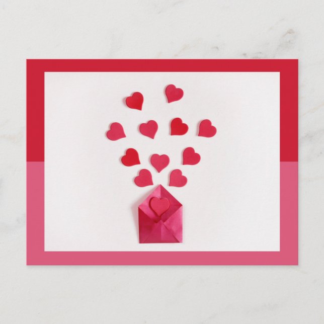Modern Hearts Colorblock Valentine's Day Postcard (Front)