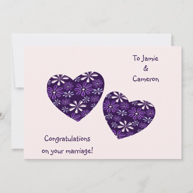 Modern Hearts Congrats On Your Marriage Card (Front)