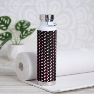 Modern Hearts Mixed Pattern Valentines Day Water Bottle