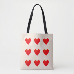 Modern Hearts on Champagne Beige Colour Trend Tote Bag