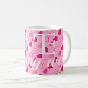 Modern Hearts Pattern Coffee Mug