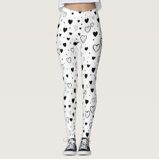 Modern Hearts Pattern Leggings