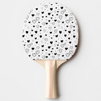 Modern Hearts Pattern Ping Pong Paddle