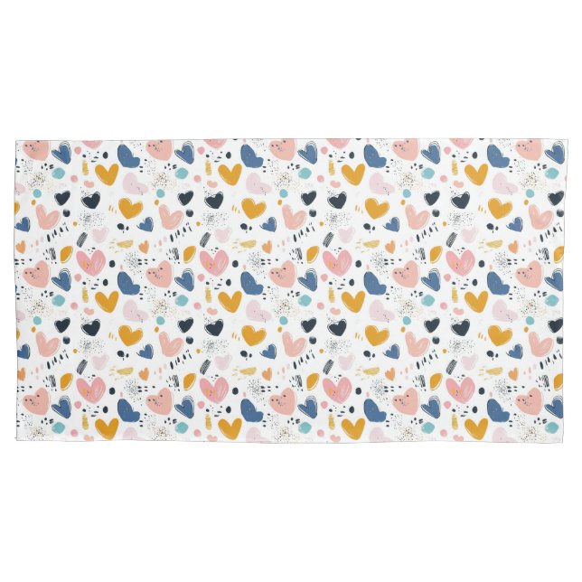 Modern Hearts Pillowcase (Front-Left)
