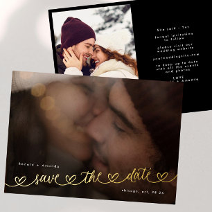 Modern Hearts Save The Date Photo Wedding Website
