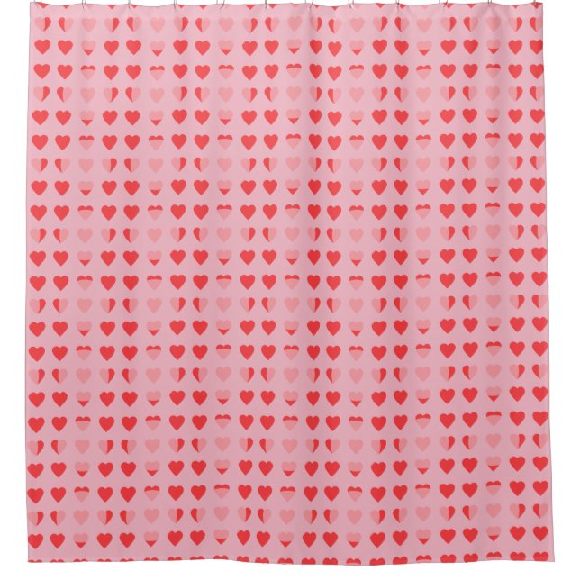 modern hearts shower curtain (Front)