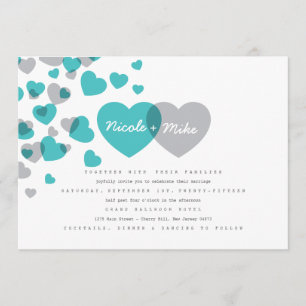 Modern Hearts Wedding Invitation